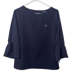 Chase Lands End Women Blue Tie Front Blouse (6)